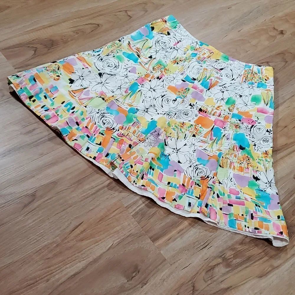 🔹️One Dream One Wish White & Multicolored Print Skirt Petite 6
